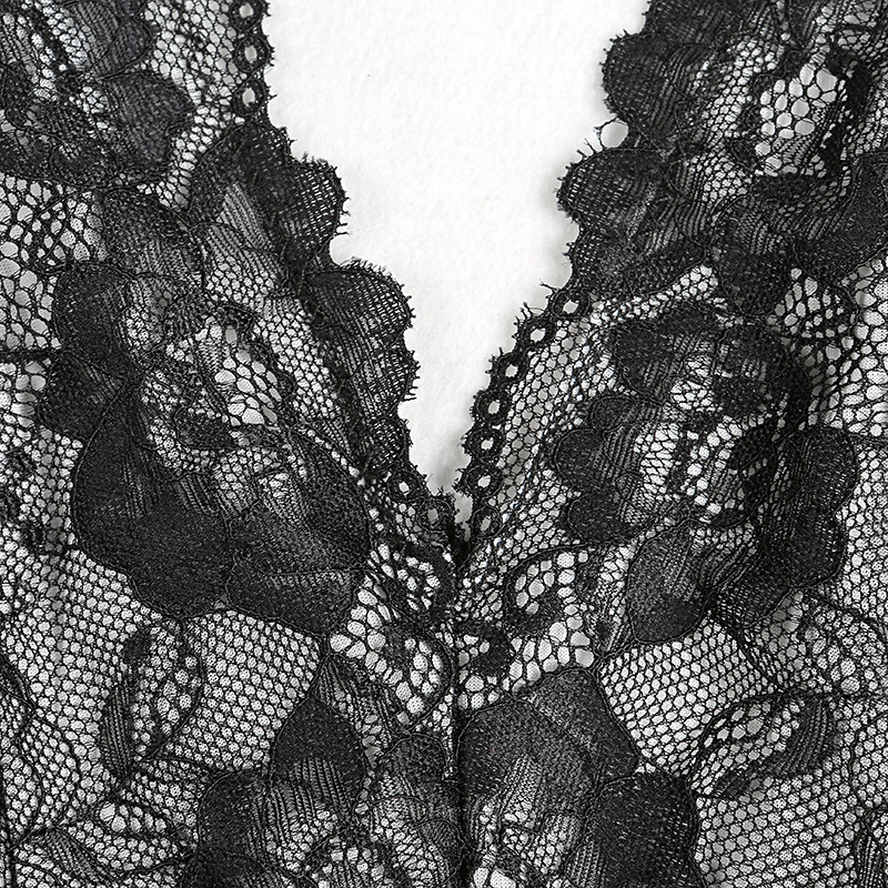 F5378 Sexy Black Lingerie Sheer Lace Teddy Bodysuit Lingerie For Women